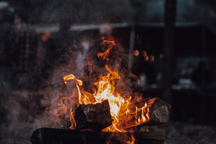 a close up of a fire